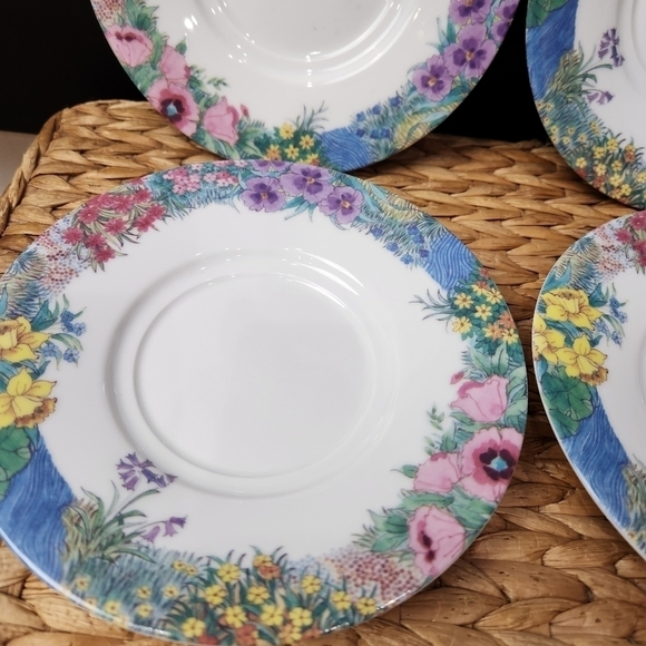 Nikko, Secret Garden Davir Tea Saucers, Set of 4 Fine China - Picture 3 of 10